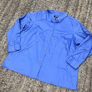 Lands End performance twill blue women’s button down long sleeve shirt size 2X